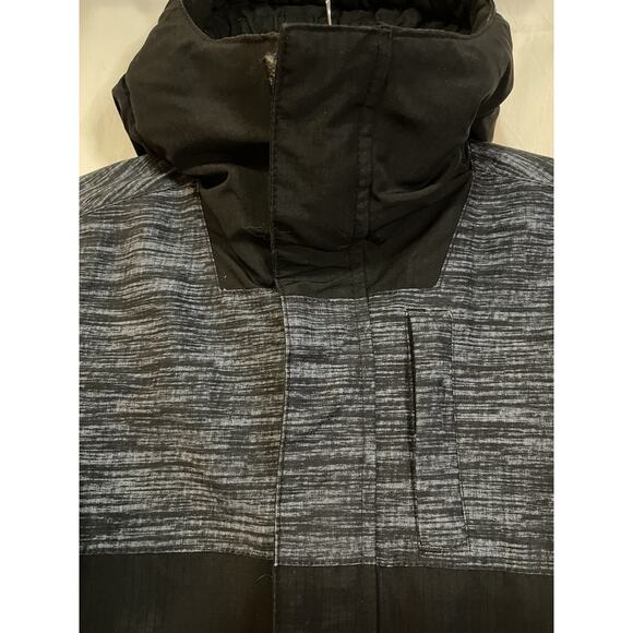 Children's PLACE Kids Coat Jacket Boys Size 5/6 Insulated Black Gray Zipper Hood - Picture 3 of 11